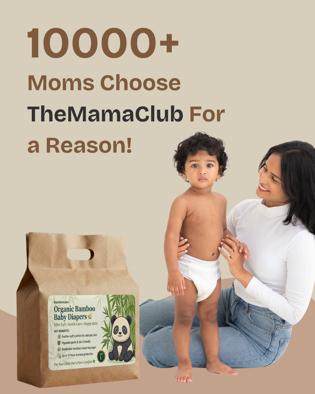 BambooCare's Organic Bamboo Baby Diapers (25 pcs in a pack)